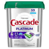 Cascade Platinum + Oxi Dishwasher Pods, Dishwasher Detergent, Dish Detergent Soap, Fresh, 59 Count