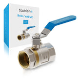 Bächlein Universal Ball Valve - Brass Ball Valve with Lever Handle and 1 Inch Female Thread on Both Sides - Full Bore Shut-Off Valve