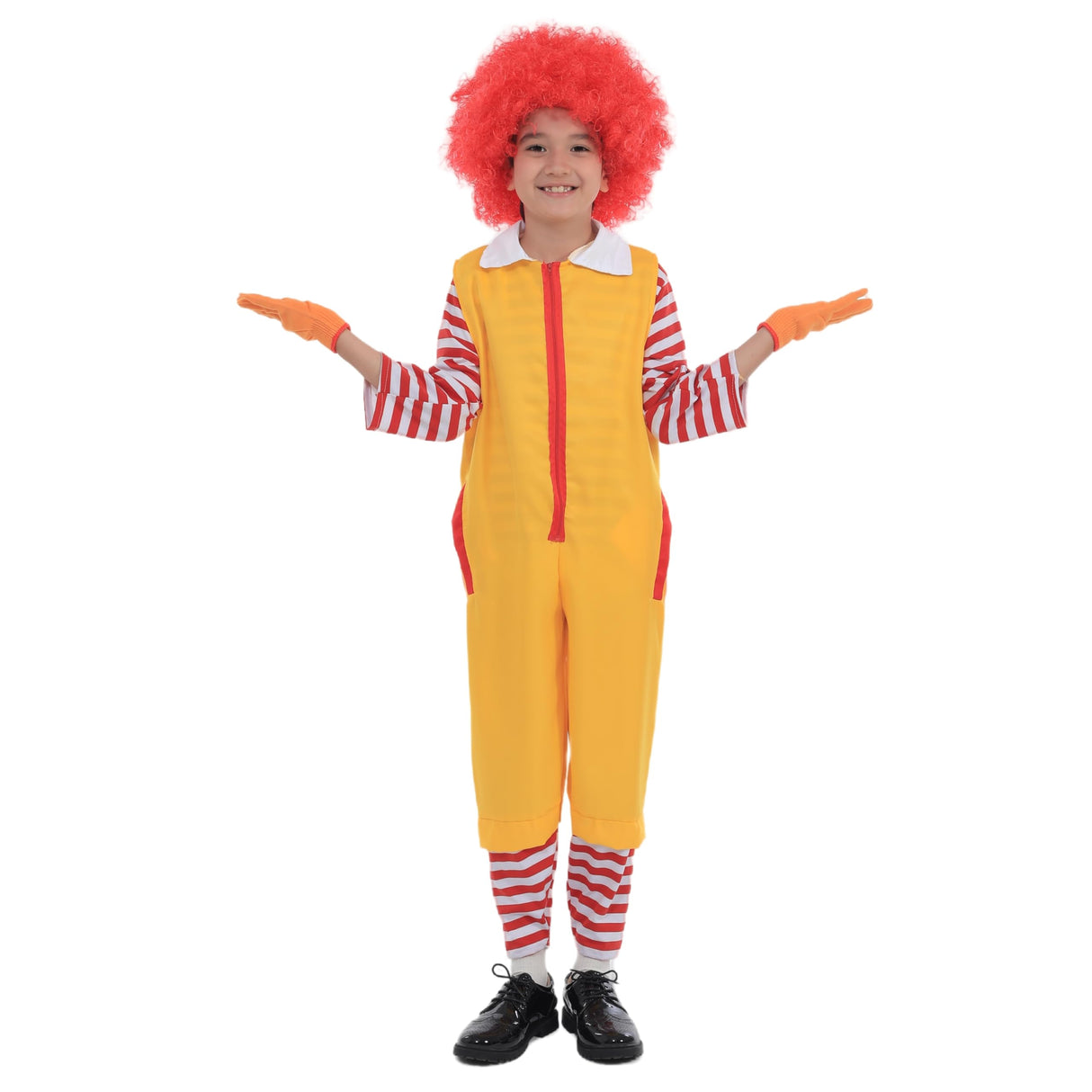 QiaoPkeb 4-PCS Clown Costume Set - Boys Girls Circus Clown Outfit for Halloween Christmas Carnival Cosplay Party(150CM)