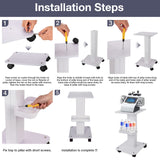 Esthetician Trolley Cart with Wheels, Aluminum Salon Spa Beauty Machine Trolley Stand, Load 135Lbs, 3 Tier Beautician Rolling Cart Esthetician Machine Mobile Handcart for Beauty Instrument Storage