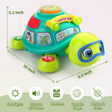 Baby Toys 6-12 Months, Musical Turtle Baby Crawling Toys 7 8 9 10 Months, Light up Infants Tummy Toy, Bilingual Educational Turtle, Gifts Present for Christmas Baby 4 5 6 12 Month