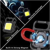 MAKDAK COB Rechargeable Keychain Flashlight 4Pack, High Lumen Super Bright LED Work Light with Magnet,Clip,Bottle Opener for Dog Walking,Car Repair, Emergency,Camping,EDC