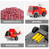 Bennol 5-in-1 Fire Trucks Toy Set for Boys Age 1-3 3-5, Fire Car Truck for Toddlers 1 2 3 4 5 6 Years Old, Christmas Birthday Gift Car Sets with Light Sound