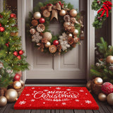 LuxUrux Premium Christmas Door Mat Outdoor - Elegant Coir Holiday Door Mat, Absorbent and Non-Slip for Outdoor Entrances Front Door (17'' x 30'' Merry Christmas.)