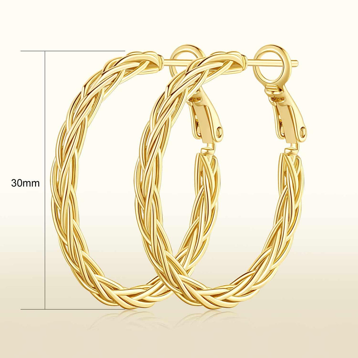 Amoxos Gold Earrings for Women 14K Gold Hoop Earrings for Women