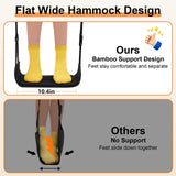 KNTNK Airplane Foot Hammock, Wide Airplane Foot Rest with Bamboo Board Support, Portable Travel Footrest Essentials, Adjustable Foot Hammock for Long Flight, Foldable & Compact for Easy Storage
