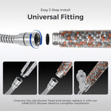 VANCOCO Handheld Shower Head with 2m Hose and Filter 5 Spray Modes Bathroom Showerhead Water Saving Universal Bath Shower Head (Chrome)