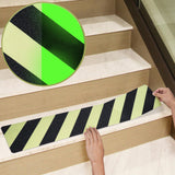 LifeGrip Anti Slip Traction Treads, Glow in the Dark Striped Treads (10-Pack), 6" X 32", Best Grip Tape Grit Non Slip, Outdoor/Indoor, High Friction Abrasive Adhesive for Stair Step, Luminous Green