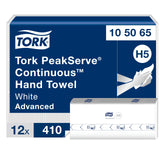 Tork PeakServe Continuous Hand Towel White H5, Advanced, Compressed, 12 x 410 sheets, 105065