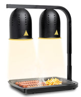 SYBO DL2112 Commercial Grade Food Heat Lamp, Portable Electric Food Warmer, 2-Bulb 500W with Free-Standing, Black