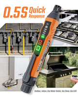 Natural Gas Detector, TopTes PT177 Gas Leak Detector with Audible & Visual Alarm, Portable Gas Sniffer to Locate Combustible Leak Sources Like Methane, Propane for Home (Includes Battery x2)-Orange