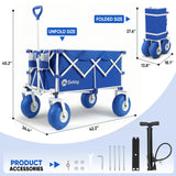 Sekey Heavy Duty Beach Wagon with 9" Big Sand-Proof Wheels – 600lb Capacity, 200L Oversized Foldable Cart | Adjustable Handle & All-Terrain Tires for Sand, Camping