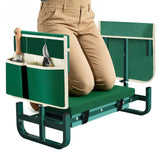AUROPEAK 2-in-1 Garden Kneeler and Seat, Adjustable Garden Stool with Thickened Pad & Handles, 7-Level Height Adjustment, Foldable 420lbs with 2 Tool Bags for Seniors Gardening Outdoor Use