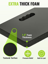WORKPRO Extra Thick Kneeling Pad, Soft NBR Foam Cushioning for Knee, Large Foam Kneeler Mat for Gardening, Bathing Baby, Exercise, Workout Supplies, 17.5 x 11 x 1.5 in (Black, 1 Pack)