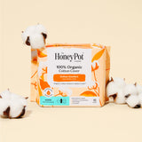 The Honey Pot Company - 64ct - Sanitary Pads for Women - Non-Herbal Super w/Wings - Organic - Cotton Cover, & Ultra-Absorbent Pulp Core - Feminine Care - FSA & HSA