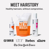 Hairstory New Wash Rich with Scalp Brush, Ultra-Moisturizing Cleansing Cream for Dry & Thick Hair, Shampoo & Conditioner Alternative, Restores Softness & Shine, 8oz