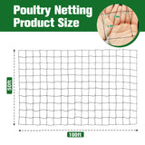 50 x 100 ft Bird Netting for Chicken coop 2.4" Mesh Poultry Netting, Protects Garden, Fruit Trees & Poultry from Birds & Small Animals