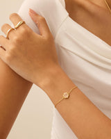 PAVOI Birthstone Dainty Solitaire Bracelet, Yellow Gold