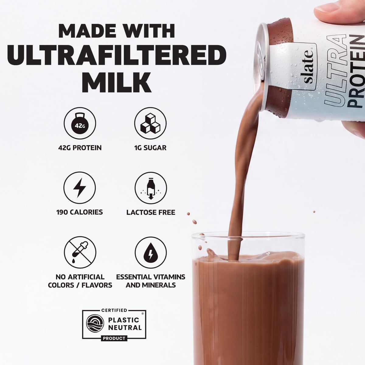 Slate Milk Chocolate Ultra 42g High Protein Milk Shake (12 Cans)