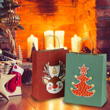 BagDream Gift Bags 10x5x13 Inches 50Pcs Red Stripes Large Kraft Paper Bags with Handles Bulk for Shopping, Merchandise, Retail, Party Favor, Christmas, Recycled Paper Sacks