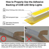 AXMOTUT COB LED Strip Light Warm White, High Bright LED Strips with 2400LEDs, RF Remote and UL Power Supply, 3000K Dimmable LED Lights for Bedroom, Kitchen, DIY Home Decoration