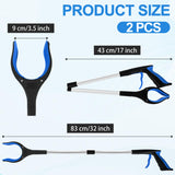 Tottist 2 Pack 32 Inch Commercial Trash Grabber for Elderly Assist, Heavy Duty Lightweight Reacher with Ergonomic Handle & Non-Slip Grip, Multi-Use Outdoor Home Garden Cleanup Mobility Aid Tool