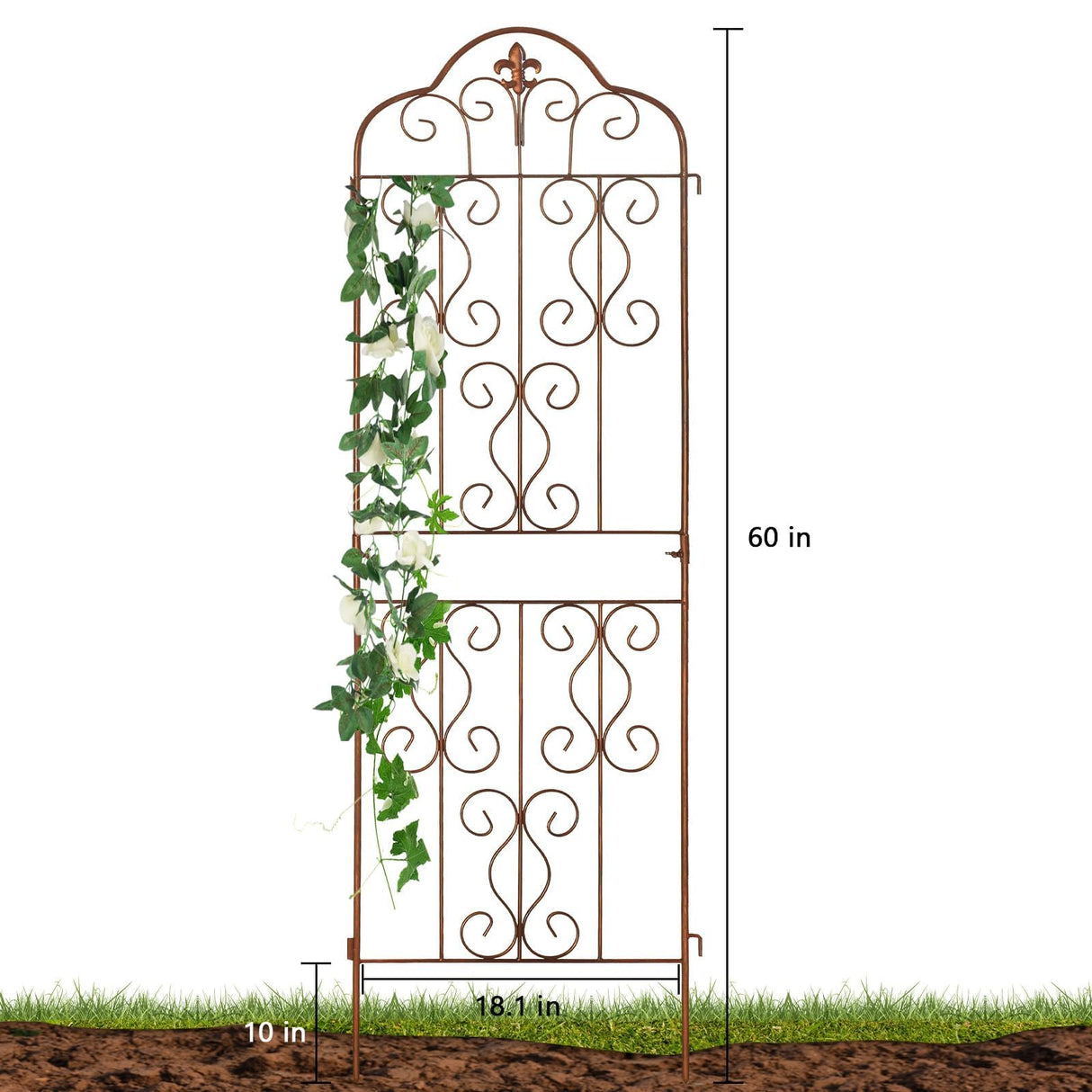 hogardeck 4 Packs 60 * 18 inch Metal Garden Trellis for Climbing Plants Outdoor,Heavy Duty,Gold Coating Rustproof Trellis for Rose, Vegetable, Flowers, Expandable,Perfect for Training Climbing Plants