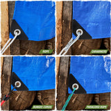 RUGGED RHINO Heavy Duty Waterproof Tarp, 15x15, 2 Pack, UV and Tear Resistant Cover with Reinforced Grommets and Corners, Outdoor Multipurpose Tarps for Camping, Patio, Garden, Car & Roof, 5 Mil, Blue