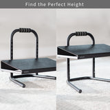 VIVO Ergonomic Height Adjustable Foot Rest Relief Platform, Elevated Stool for Comfortable Sit to Stand Workstation, Non-Slip Surface, Portable, Home Office Classroom Use, Black, STAND-FT01