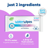WaterWipes Adult Care Wipes, Extra-large 99.9% Water Based Wipes, Unscented & Hypoallergenic for Sensitive Skin, 180 Count (6 Packs)