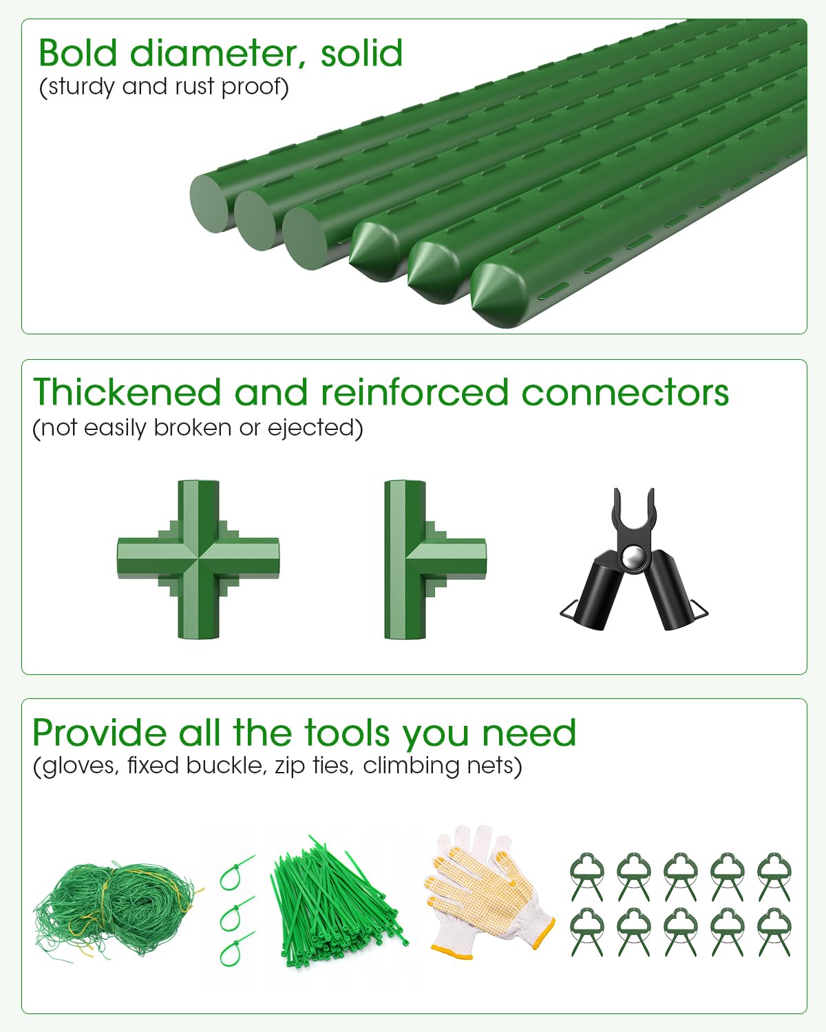 MYMULIKE 2 Pack Cucumber Trellis, Garden Trellis for Climbing Plants Outdoor, A-Frame Cucumber Trellis for Raised Bed, Plant Grow Support for Tomato, Squash, Vegetable, Flower(33"x47"x2Pcs)