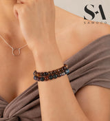 SAMOCO 16Pcs Natural Healing Crystal Bracelets for Women Men