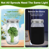 Broccoli Sprout Growing Kit, 2 Large 1000ML Wide Mouth Mason Jars with Sprout Lids, Stainless Steel Stand, Blackout Sleeves, Cleaning Brush, Drain Tray- Grow Broccoli, Alfalfa & Bean Microgreens