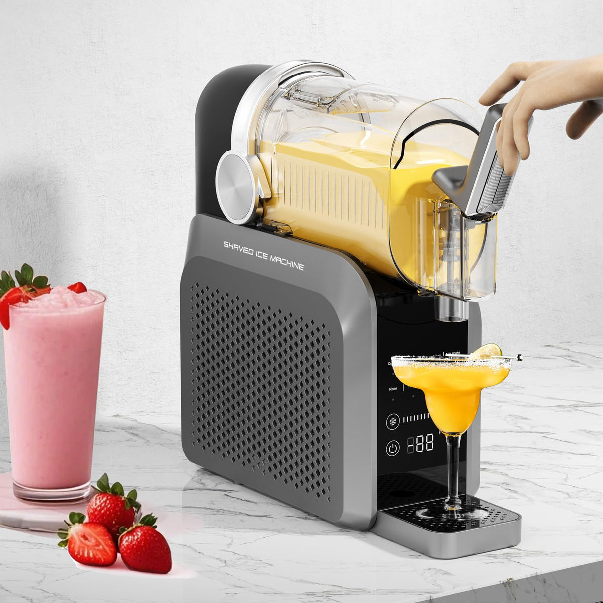 IceSwirls Slushie Machine,No Ice Needed,8 Preset Programs,Professional Frozen Drink Maker for Slush,88 oz Slushy Machine for Home with Auto-Clean,Milk Shakes,Frappe,Margarita