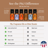 P&J Fragrance Oil Halloween Set | Autumn Wreath, Pumpkin Pie, Candy Corn, Marshmallow, Night Air, and Caramel Corn Candle Freshie Scent for Candle Making, Soap Making Supplies