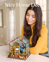 Rowood Miniature House Kit, DIY Miniature Greenhouse Dollhouse Kits for Adults, Mayberry Street Miniatures, Wooden Crafts for Adults, Gifts on Birthday Christmas - Cathy's Flower House