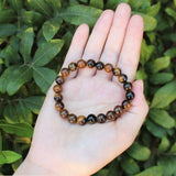 FIRAZIO 16PCS Semi-Precious Gemstone Bracelet - Crystal Stone Beaded Bracelets for Women Men 8mm Round Beaded Stretch Bracelets Unisex Yoga Bracelets Gifts (16Pcs)