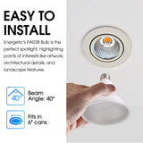 Energetic PAR38 LED Flood Outdoor Light Bulb, 5000K Daylight, 90 Watt Equivalent (11W), Wet Rated, 900LM, E26 Base, Non-Dimmable, 6 Pack