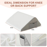 Bedluxe Knee Pillow for Back Sleeping, Leg Pillow Knee Wedge Pillow, Memory Foam Wedge Pillows for Legs Post Surgery, Triangle Pillow for Knee Support, Leg Elevation, Knees Hip Back Pain Relief, White