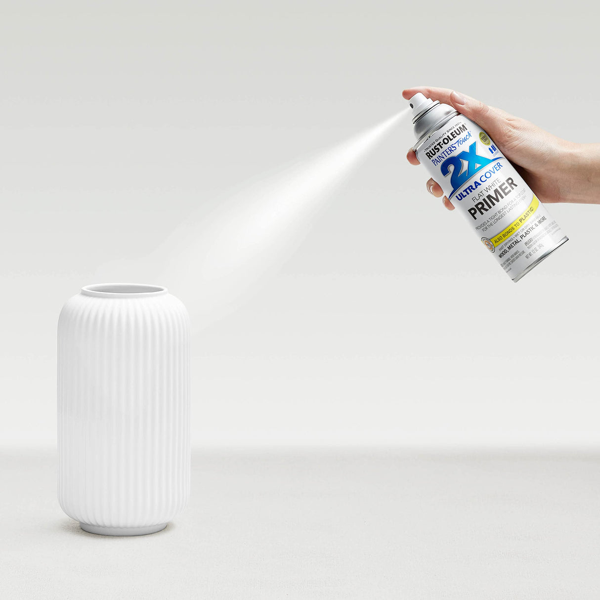 Rust-Oleum 334019-6PK Painter's Touch 2X Ultra Cover Spray Primer, 12 oz, Flat White, 6 Pack