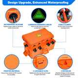 Hrensaw Medium Outdoor Electrical Box(10.6x5.5x4.5inch),Weatherproof Connection Box w/6 Cable Entry,IP54 Waterproof Extension Cord Cover Protect Power Strip,Timer,Plug,Holiday Lights,Orange
