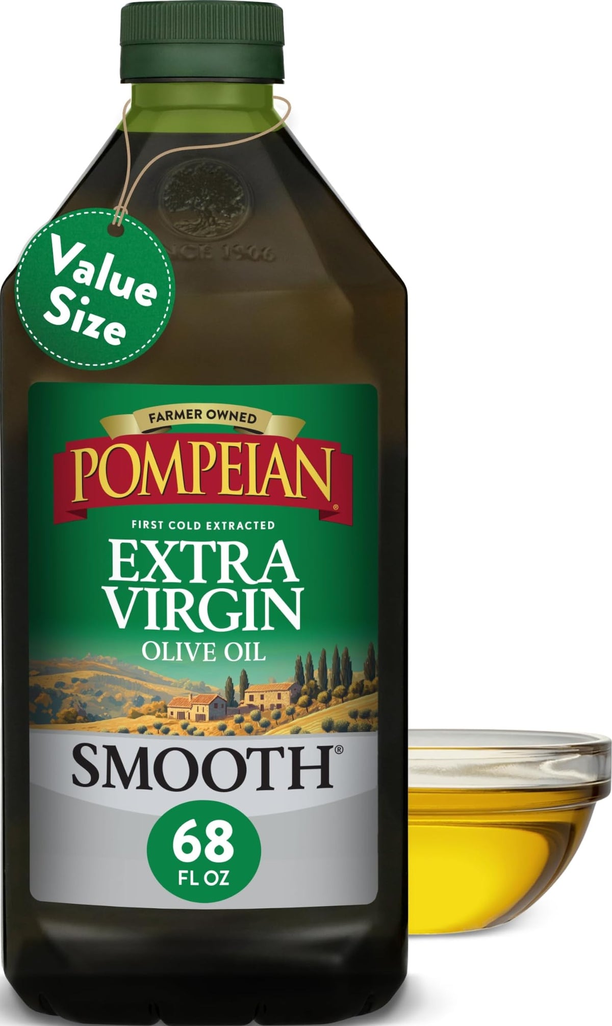 Pompeian Smooth Extra Virgin Olive Oil - 68 fl oz (2 L)