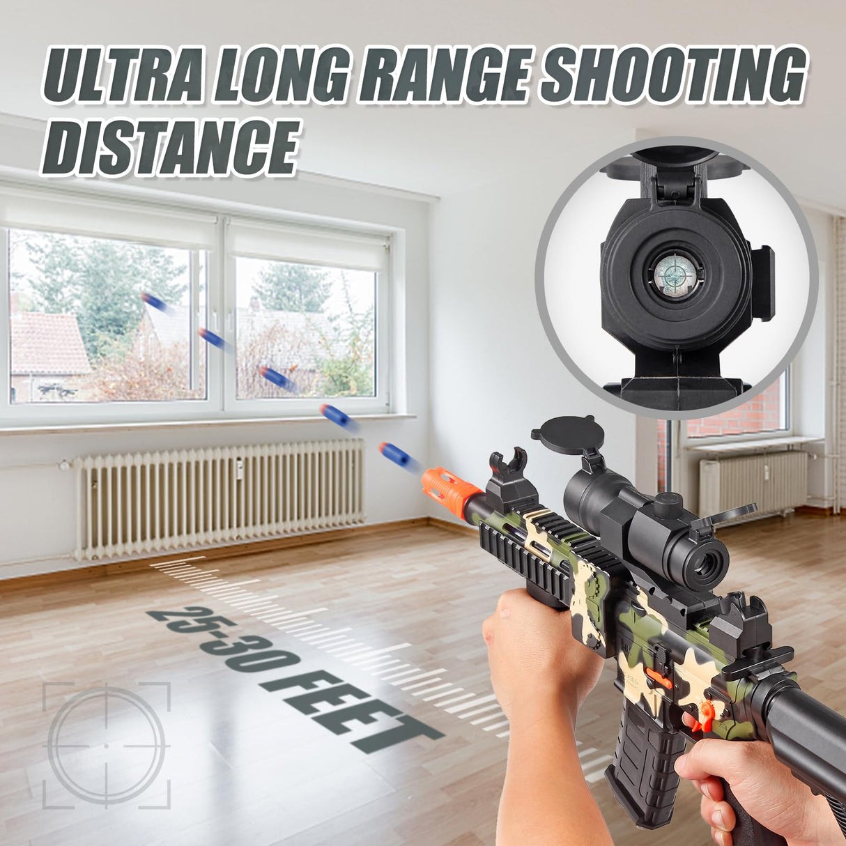 Realistic Toy Foam Blaster Gun - Electric Sniper Rifle with Scope 120 Soft Bullets 3 Magazines, Automatic Dart Gun for Boy Ages 8-12 Years Old, Indoor Outdoor Gifts for Adult Kid Christmas Birthday