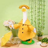 Kuscul Summer Goose Outfits 23 Inch Porch Goose Raincoat Outfit Lawn Goose Rainy Clothes with Umbrella Hat for Geese Statue Summer Spring Garden Patio Yard Outdoor Decor (Yellow)