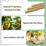 Bamboo Stakes,4FT Natural Bamboo Garden Stakes,BOVITRO 25Pcs Plant Stakes