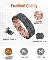 Jecanori Copper Bracelet for Men, 3X Strength Magnetic Bracelets for Men,Ideal Gift