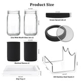 Kitmiido Organic Seed Sprouting Jar Kit – 2 × 32 oz Wide-Mouth Mason Jars with Stainless-Steel Sprouter Lids & Stand, Blackout Sleeves, Drain Tray – Grow Broccoli, Alfalfa & Bean Microgreens