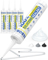 Silicone Caulk & Sealant Clear, 100% Waterproof Silicone Sealant, Shrink & Crack Proof, Silicone Caulking for Kitchen, Bathroom, RV, Interior & Exterior Use, 10.2 FL. OZ/300ML, 4 Pack