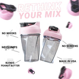 HELIMIX 1.5 Vortex Blender Shaker Bottle Holds Upto 20oz | No Blending Ball or Whisk | USA Made | Portable Pre Workout Whey Protein Drink Shaker Cup | Mixes Cocktails Smoothies Shakes | Top Rack Safe