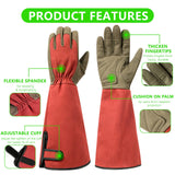 Yionaiyi Professional Rose Pruning Thorn Proof Gardening Gloves with Long Forearm Protection for Men and Women (1 Pair) (red, Medium)…